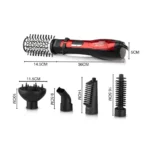 RAF Rotative Brush 5-in-1 – Ceramic Ion 1200W (R.416) Hair Dryer & Volumizer with Rotating Brushes, Straightener and Diffuser – Red