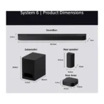 Sony Bravia HTS60 1000W Sound Bar System , 5.1ch 1000W Home Theater System 6 with Subwoofer & Wireless Rear Speakers – Dolby Atmos