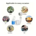 Portable Camping Shower Pump – Rechargeable Outdoor Shower Head Sprayer