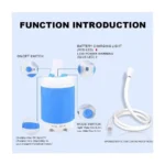 Portable Camping Shower Pump – Rechargeable Outdoor Shower Head Sprayer