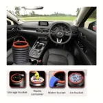 Car Folding Bucket Trash Bin 4L Collapsible Waterproof Car Garbage & Storage Container