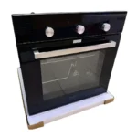 Digiwave DW 60cm Built-In Electric Oven Black Glass, Turbo Fan, Grill & Rotisserie with Timer