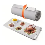Portable Electric Silicone Food Warming Mat Roll-Up Heated Food Tray with Adjustable Temperature