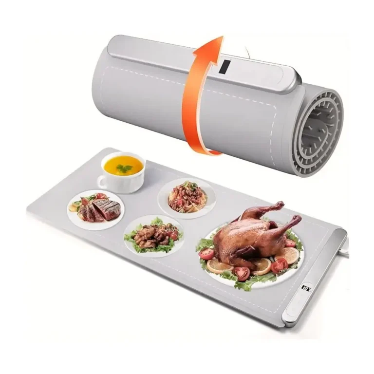 Portable Electric Silicone Food Warming Mat Roll-Up Heated Food Tray with Adjustable Temperature