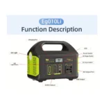 Eg010Li 500W Portable Power Station 308Wh LiFePO4 Solar Backup Generator