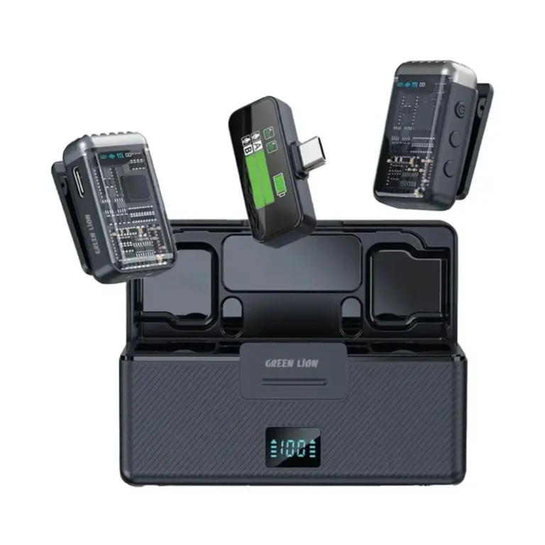 Green Lion GM-90X Wireless Type-C Microphone – 360° Omnidirectional Condenser Mic with Noise Cancellation
