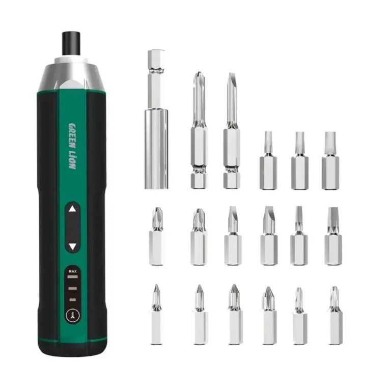 Green Lion GSD-17 Cordless Screwdriver Set 17-in-1 Electric Screwdriver with Type-C Charging, 1500mAh Battery, 4.5Nm Torque, LED Work Light