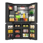 Hisense 780L PureView Knock Knock Inverter Refrigerator RQ-78WC4SA Four Door French Door Fridge, Wi-Fi Smart Touchscreen, Ice Maker & Water Dispenser
