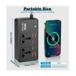 JBQ PulseDrive 200W Multifunctional Car Power Inverter Dual AC Outlets, USB & USB-C Fast Charging