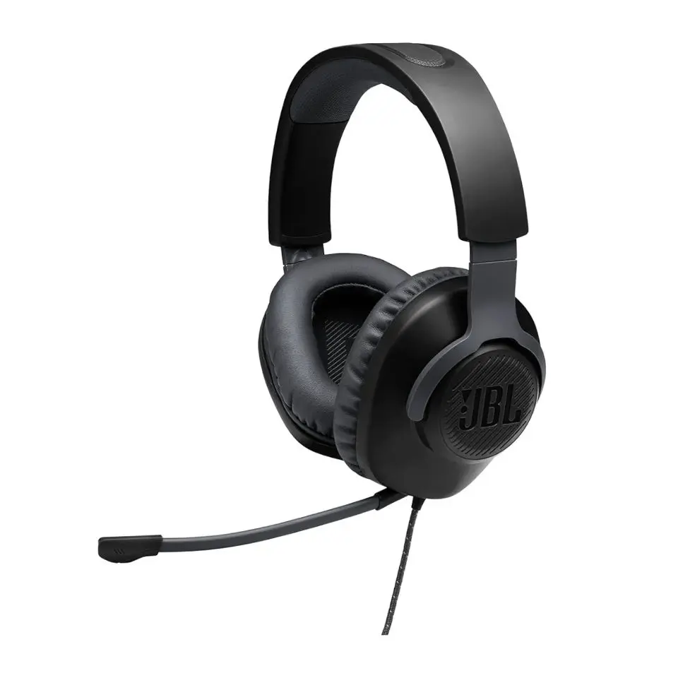 Jbl Quantum 100 1 JBL Quantum 100 Wired Gaming Headset Over-Ear Headphones with Detachable Mic - Black