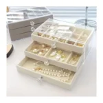 Acrylic Jewelry Storage Box 3 Drawer Velvet Jewelry Organizer