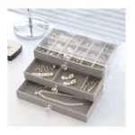 Acrylic Jewelry Storage Box 3 Drawer Velvet Jewelry Organizer