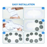 Lazy Susan Turntable Rotating Serving Tray 360° Rotation, Expandable 8-Plate Design