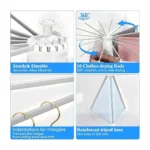 Foldable Tripod Laundry Hanger Rack  Portable Clothes Drying Stand