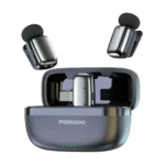 Porodo Double Wireless Lavalier Microphone PD-LFST189-BK – Lightning & Type-C, Noise Reduction, Plug & Play