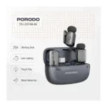 Porodo Double Wireless Lavalier Microphone PD-LFST189-BK – Lightning & Type-C, Noise Reduction, Plug & Play