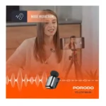 Porodo Double Wireless Lavalier Microphone PD-LFST189-BK – Lightning & Type-C, Noise Reduction, Plug & Play