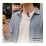 Porodo Double Wireless Lavalier Microphone PD-LFST189-BK – Lightning & Type-C, Noise Reduction, Plug & Play