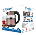 Sonashi 1.8L Glass Electric Kettle SKT-1812 Fast Boil, Auto Shut-Off, Cordless 1500W
