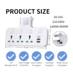 7-in-1 Multi-Port Converter Socket Extension Cable with Night Lamp