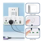 7-in-1 Multi-Port Converter Socket Extension Cable with Night Lamp