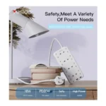 Yesido MC16 8‑Plug 3250W UK Power Strip with USB-C PD & 2 QC USB Ports