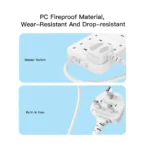 Yesido MC16 8‑Plug 3250W UK Power Strip with USB-C PD & 2 QC USB Ports