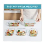 Vtopmart 18-Piece Glass Food Storage Containers Set (18 Containers + 18 Lids) – Borosilicate Glass Meal Prep Containers