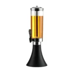 3L Beer Tower Dispenser with Ice Chill Rod Tabletop Beverage Dispenser for Beer, Juice & Liquor Party Bar Drink Tower