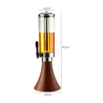 3L Beer Tower Dispenser with Ice Chill Rod Tabletop Beverage Dispenser for Beer, Juice & Liquor Party Bar Drink Tower
