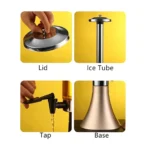 3L Beer Tower Dispenser with Ice Chill Rod Tabletop Beverage Dispenser for Beer, Juice & Liquor Party Bar Drink Tower