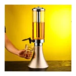 3L Beer Tower Dispenser with Ice Chill Rod Tabletop Beverage Dispenser for Beer, Juice & Liquor Party Bar Drink Tower