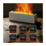 Flame Effect Cool Mist Humidifier 150ml USB Aromatherapy Diffuser with 7 Color LED Lights & Quiet Operation