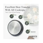 CAROTE 10-Piece Nonstick Granite Cookware Set – Pots, Pans & Lids for All Hobs (Aluminum, Black)