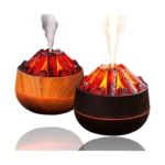 Charcoal Flame Humidifier 300ml Essential Oil Diffuser with Realistic Fire Effect, Quiet Ultrasonic Mist, Auto Shut-Off