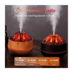 Charcoal Flame Humidifier 300ml Essential Oil Diffuser with Realistic Fire Effect, Quiet Ultrasonic Mist, Auto Shut-Off