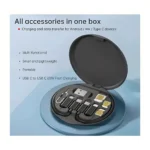 60W Multifunction Data Cable Set USB-C Fast Charging Cable Kit with Lightning, Micro USB & SIM Storage Case