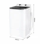 Digiwave 7.5kg Mini Washing Machine – Portable, Semi-Automatic, Air-Dry Drum & Shoe Scrub Brush – White