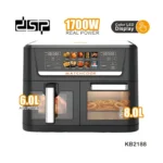 DSP KB2188 14Litre Dual Zone Air Fryer Oven (8L + 6L) – 1700W