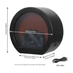 Portable LED Fireplace Lantern Flameless Realistic Flame Effect Tabletop Decor, USB & Battery Powered Electric Fireplace Lamp