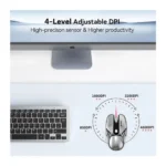 Green Lion G266 Beetles Metal Wireless Mouse – Gray, 4800 DPI, Rechargeable Type-C