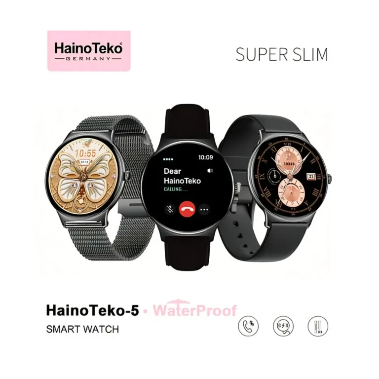 Haino Teko Smart Watch 5 with 3 Straps Super Slim AMOLED Waterproof Smartwatch, Bluetooth Calling