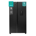 Hisense 750L Side-by-Side Refrigerator RC-75WS – Frost Free, Water Dispenser, Inverter Compressor, Black Glass