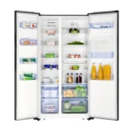 Hisense 750L Side-by-Side Refrigerator RC-75WS – Frost Free, Water Dispenser, Inverter Compressor, Black Glass
