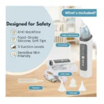 IGGODO Electric Baby Nasal Aspirator USB Rechargeable Nose Cleaner with 3 Suction Levels