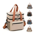 Insulated Lunch Bag for Men & Women Double Compartment Leakproof Cooler Bag with Shoulder Strap 7.3L