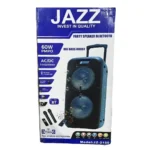 Jazz Party Speaker JZ-2100 – 60W Rechargeable Speaker with 2 Wireless Microphones, Bluetooth & FM Radio