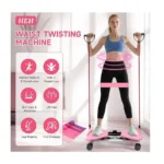 Adjustable Waist Twister Exercise Machine with Digital Display & 5 Resistance Bands Anti-Slip Ab Twister Board Home Fitness Equipment