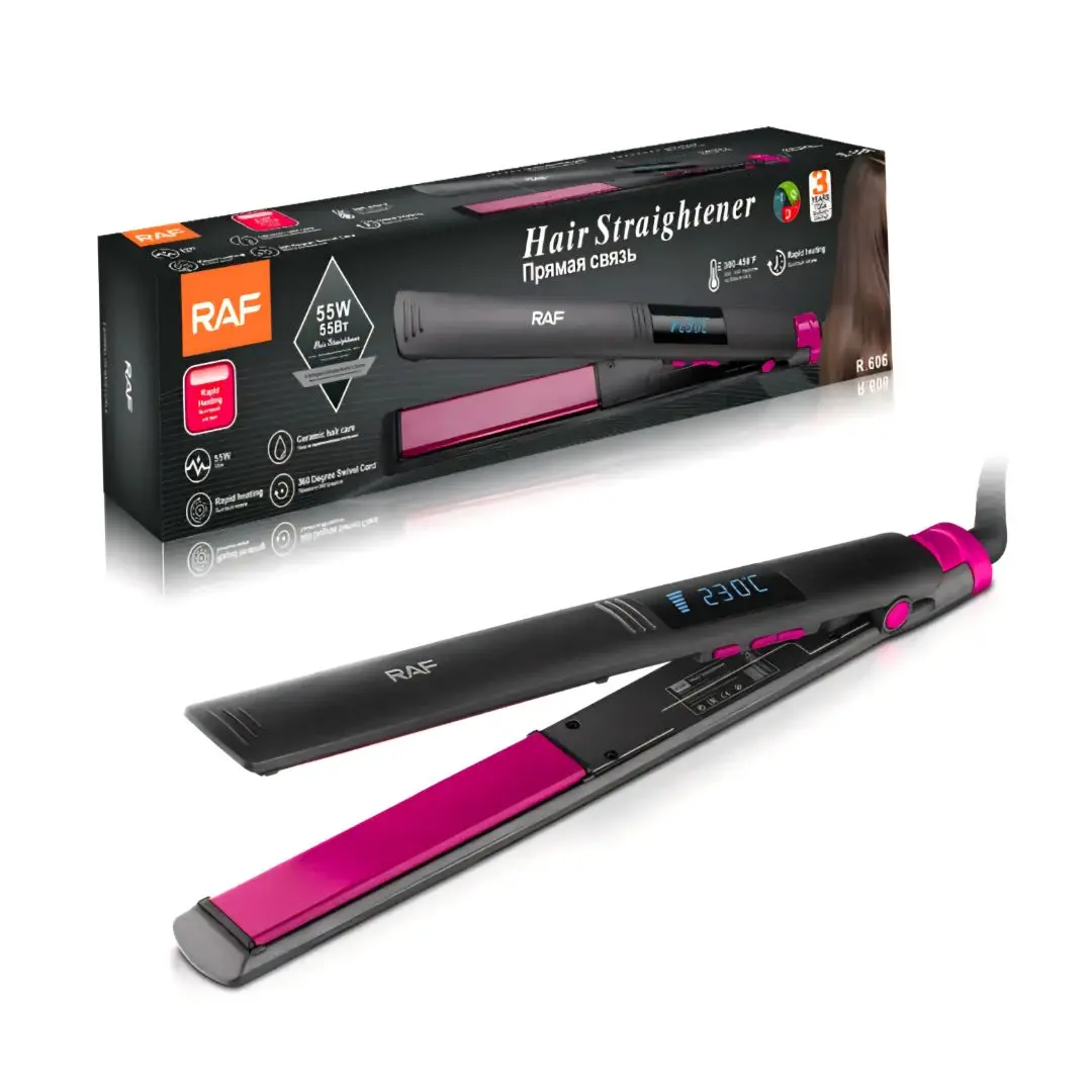 Led straightener1 RAF R.606 Professional Hair Straightener Ceramic Floating Plates, LED Display 55W