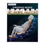 4D Zero Gravity Full Body Massage Chair, Heating, Airbag Compression, Bluetooth Speakers & Foot Rollers